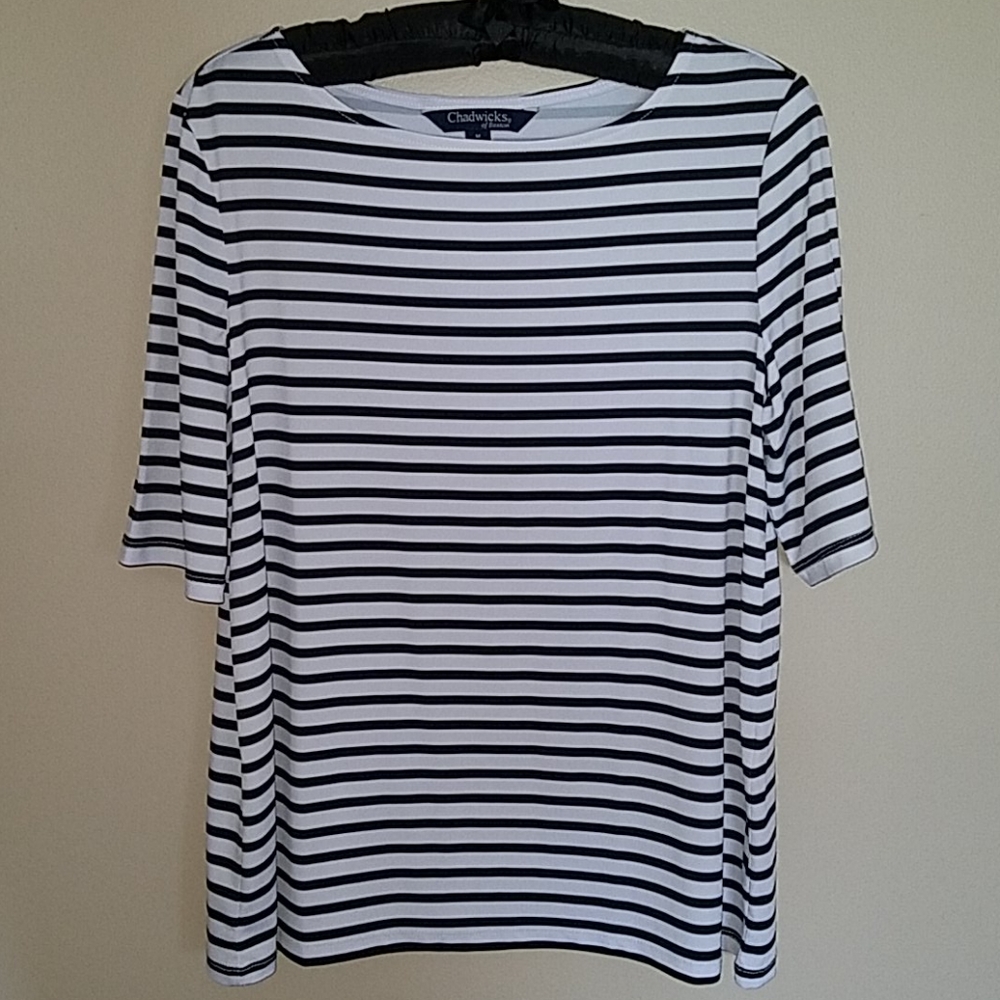 Chadwicks of Boston short sleeve striped top